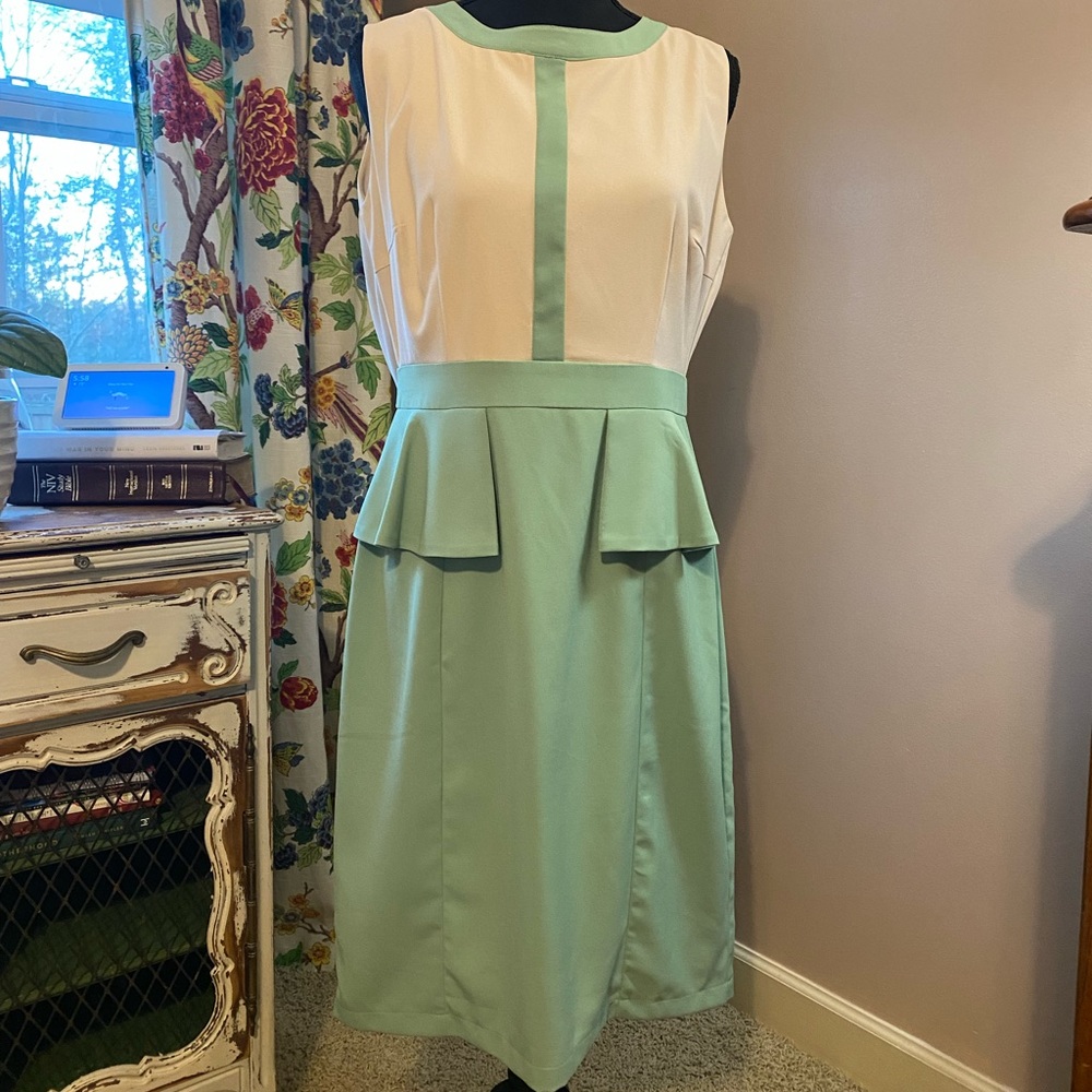 Nice cream and green dress